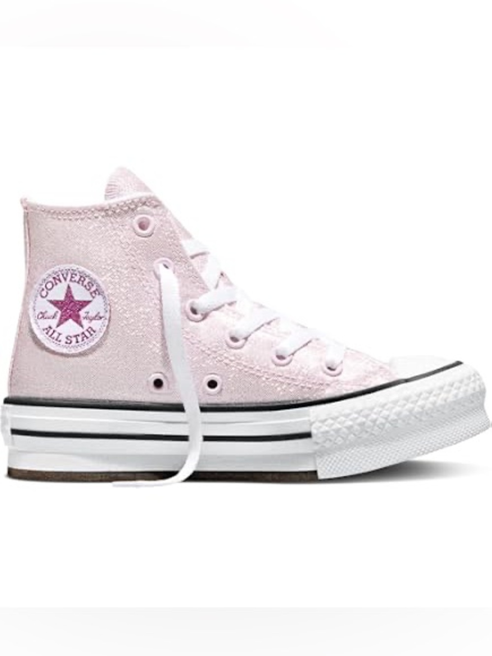 Kids Converse Glitter Pink Platform Shoe